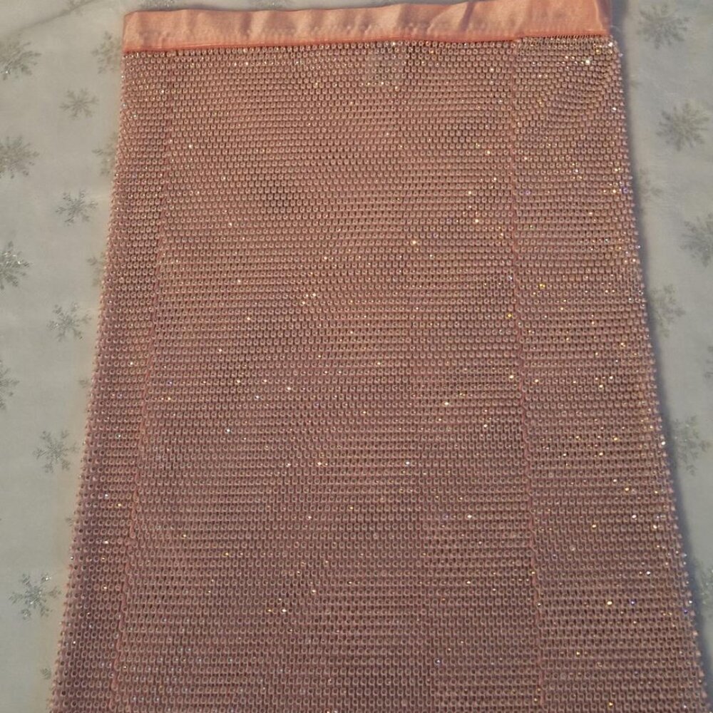 Pink Rhinestone Mesh Skirt | Sparkly Rave Festival Clubwear | NWOT